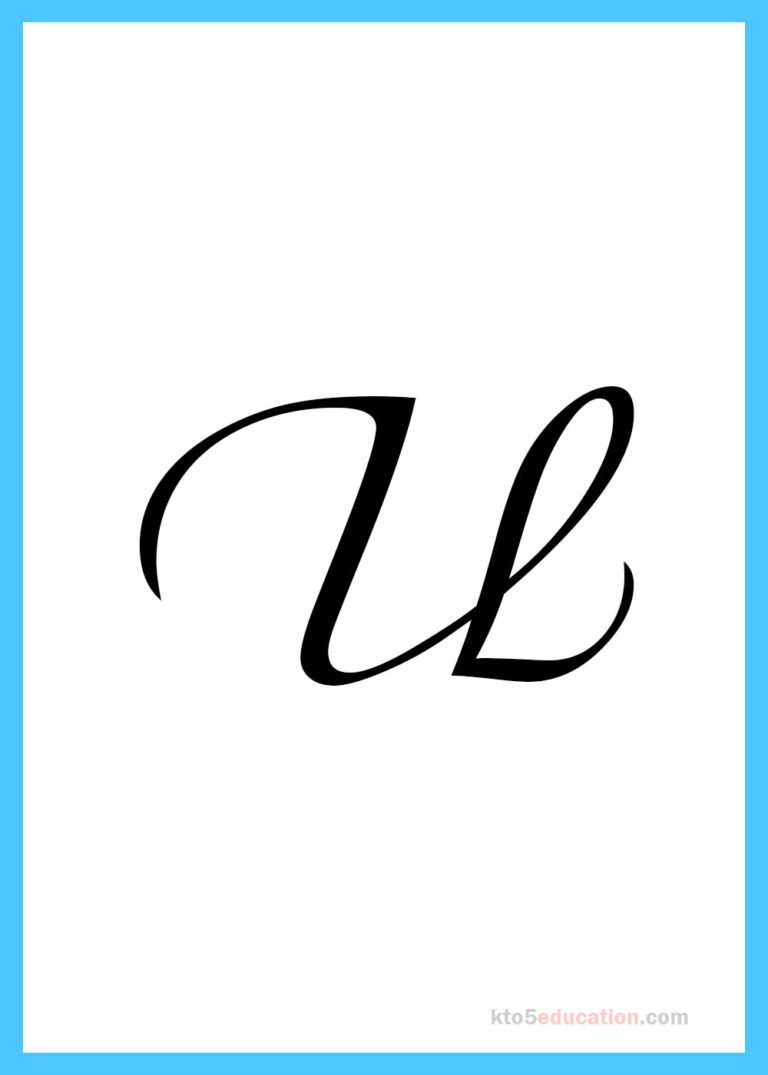 Free Printable Cursive Letter U worksheet