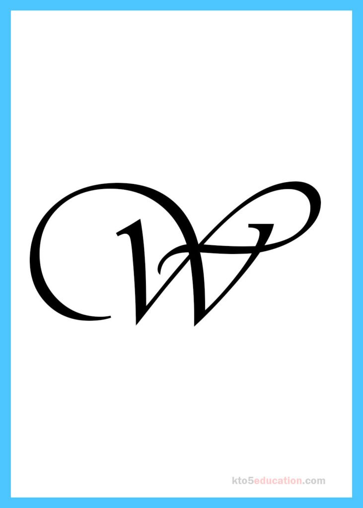 Free Printable Cursive Letter W