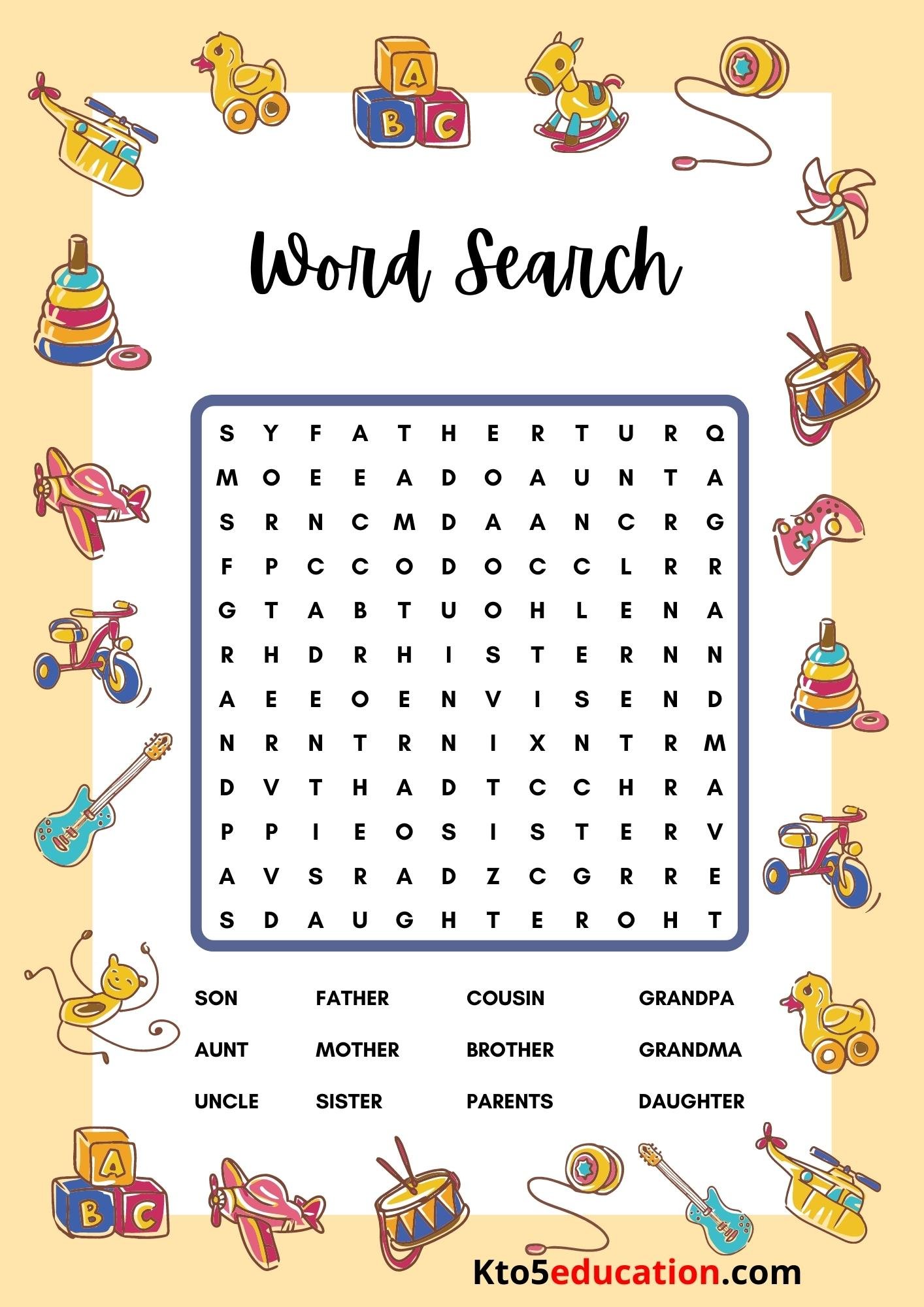 Free Easy Ward Search For Kids worksheet