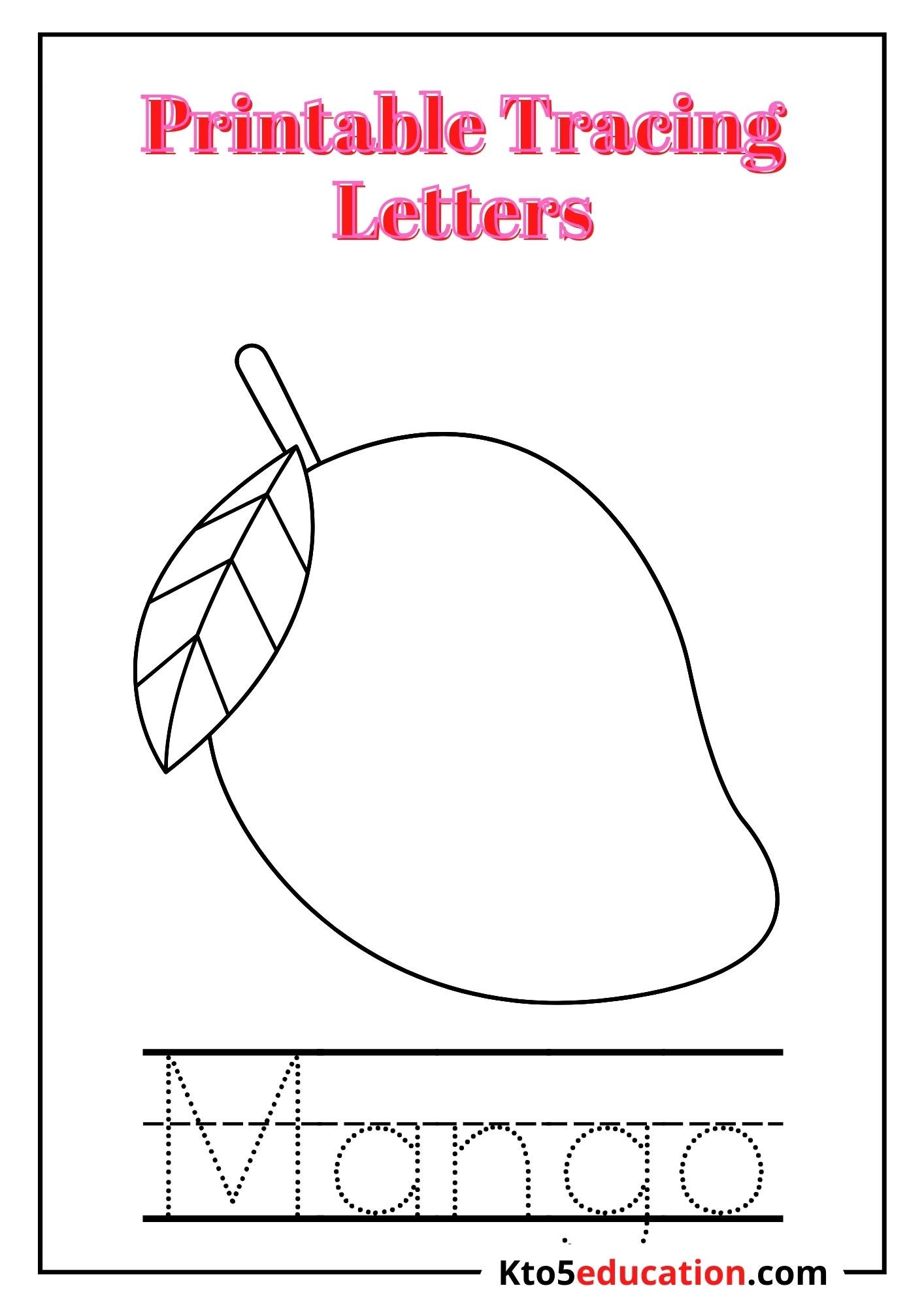 Free Printable Tracing Letter M worksheet