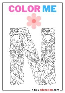 Free Printable N Coloring Page worksheet