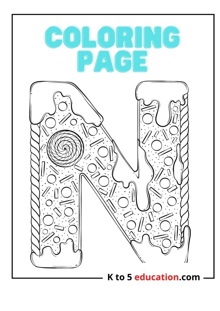 Free Printable N Coloring Page worksheet