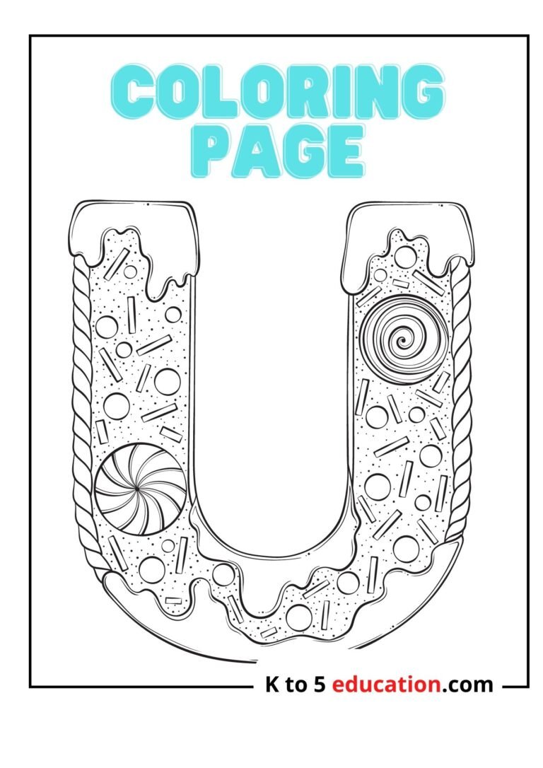 Free Printable U Coloring Page worksheet