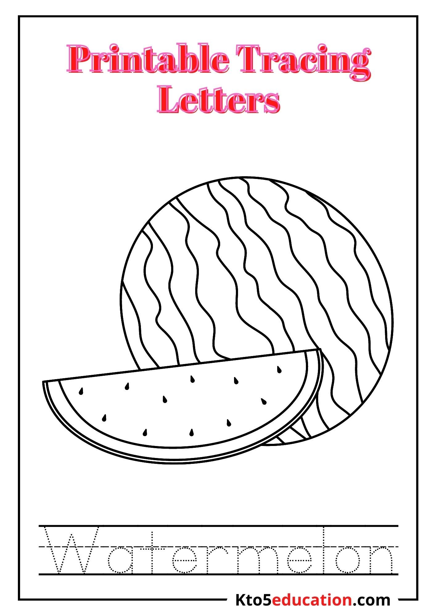 Free Printable Tracing Letter W worksheet