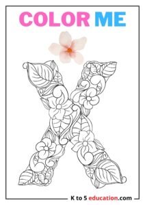 Free Printable X Coloring Page worksheet