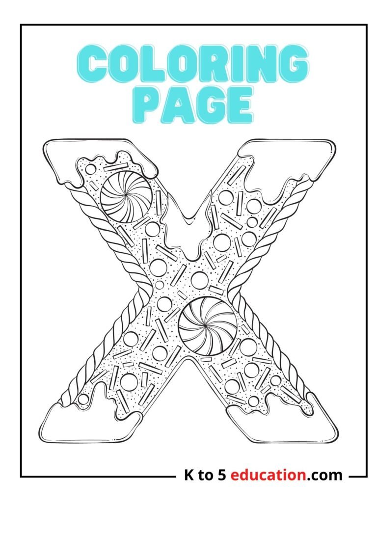 Free Printable X Coloring Page worksheet