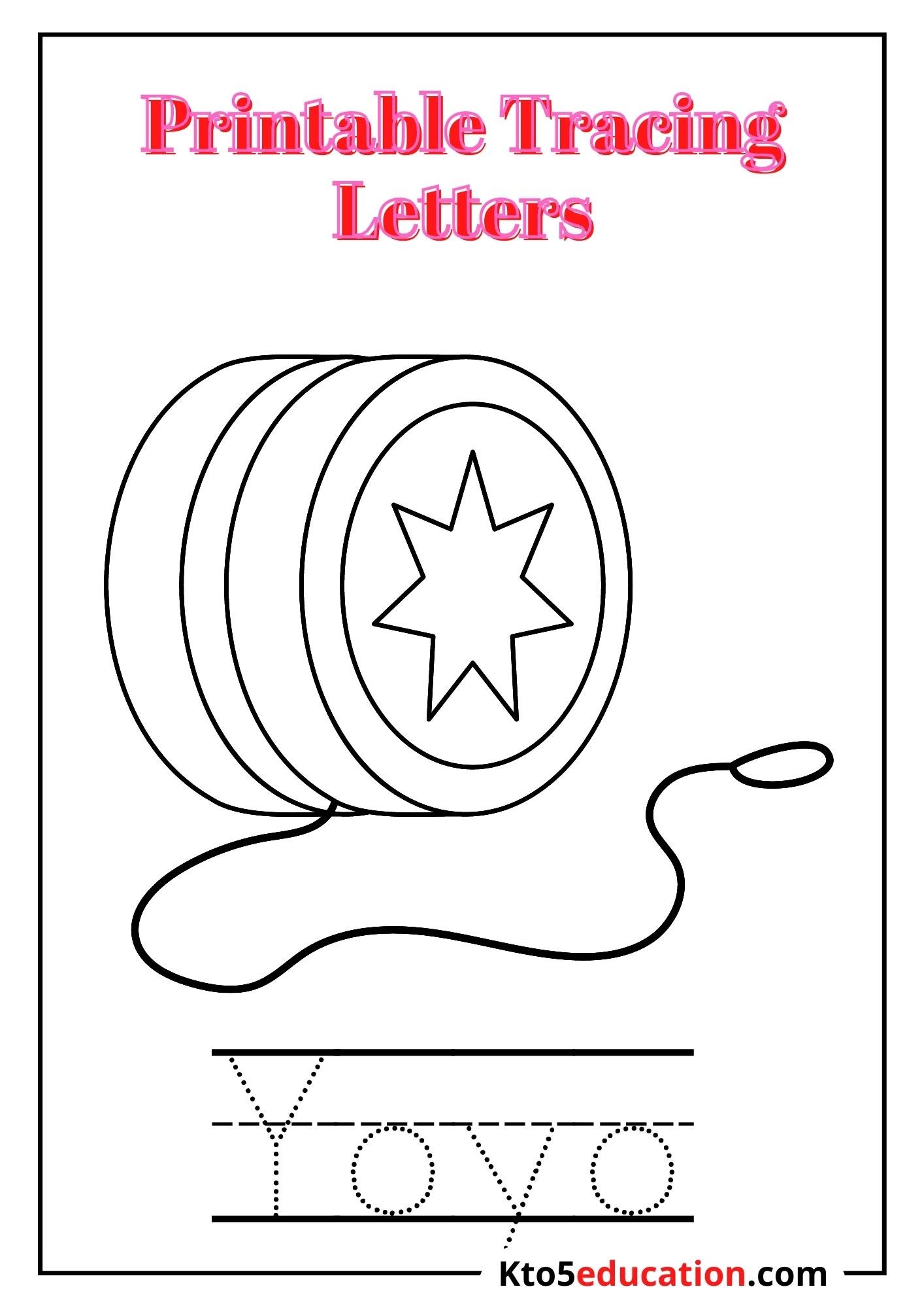 Free Printable Tracing Letter Y worksheet