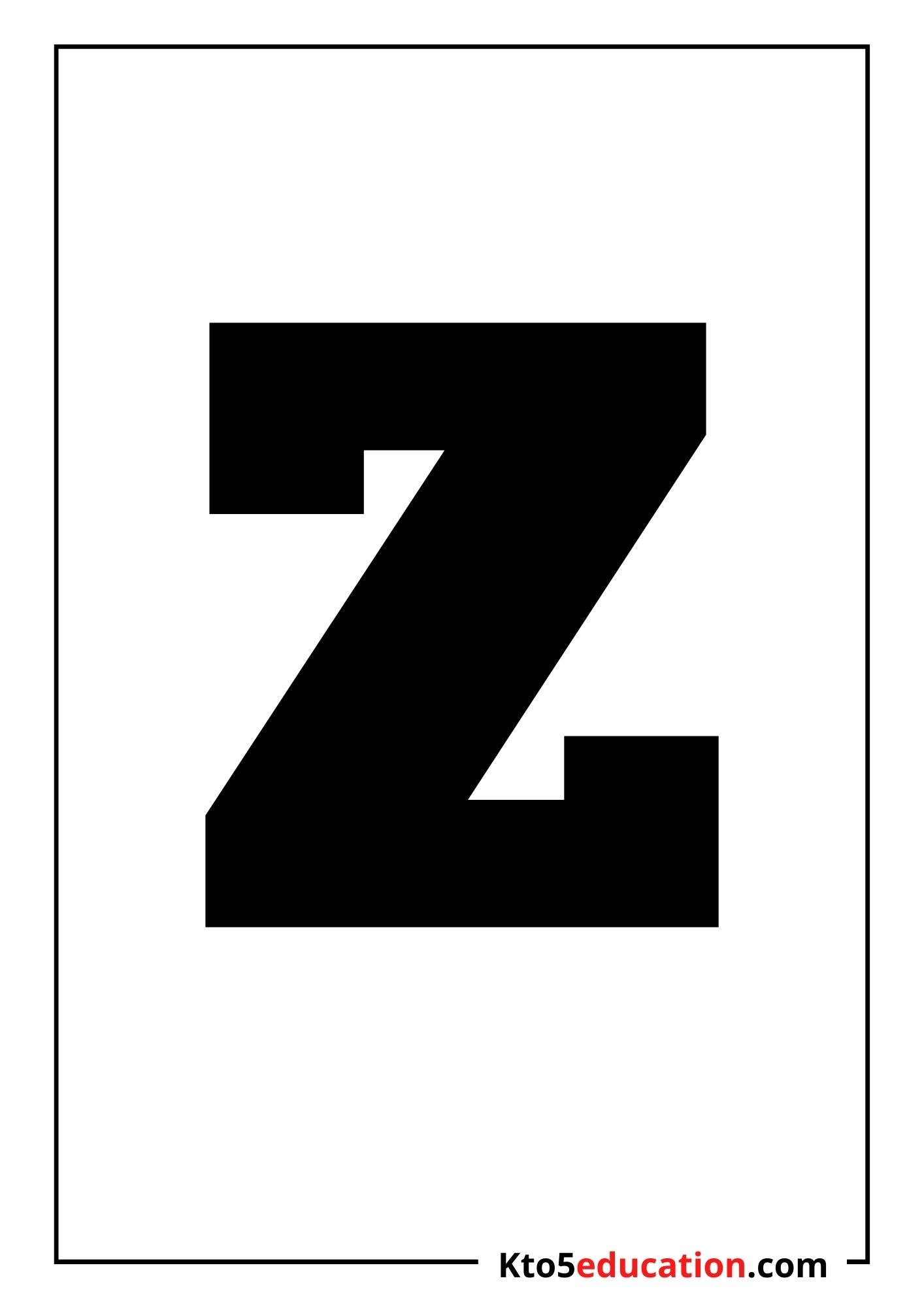 Free Printable Letter Z Silhouette