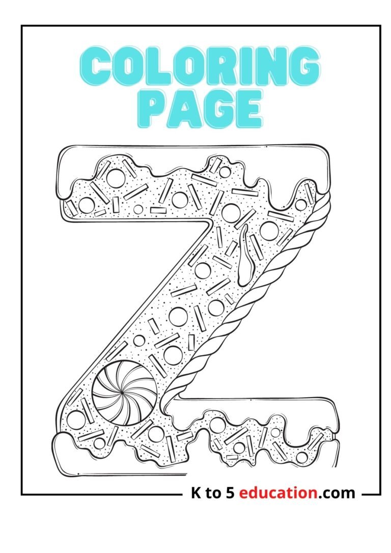 Free Printable Z Coloring Page worksheet