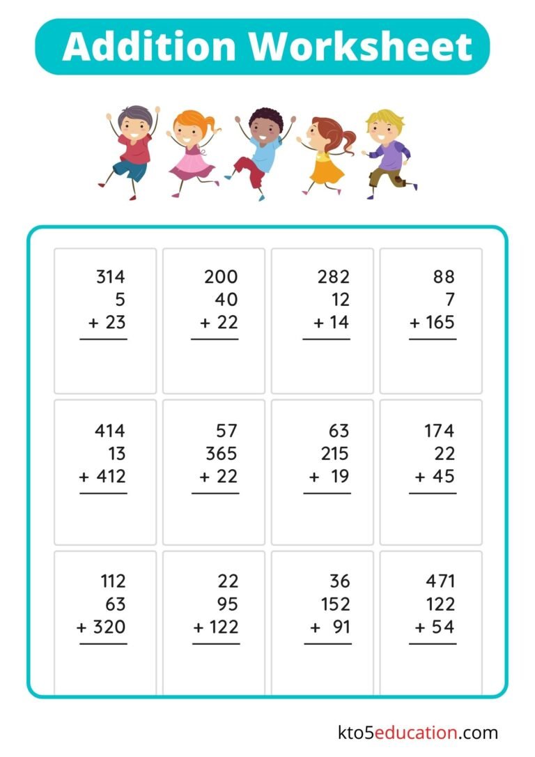 Free Addition Fact Practice Worksheet