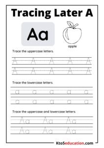 Black and White Letter A Tracing Worksheet