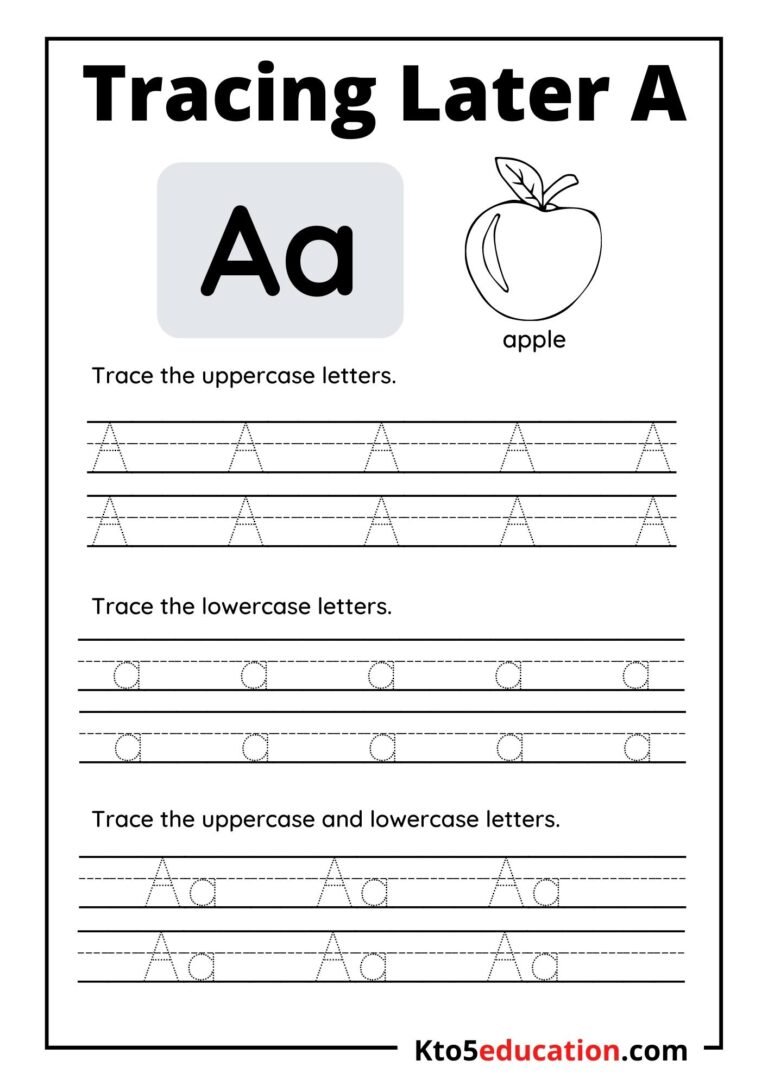 Free Printable Tracing Latter A worksheet