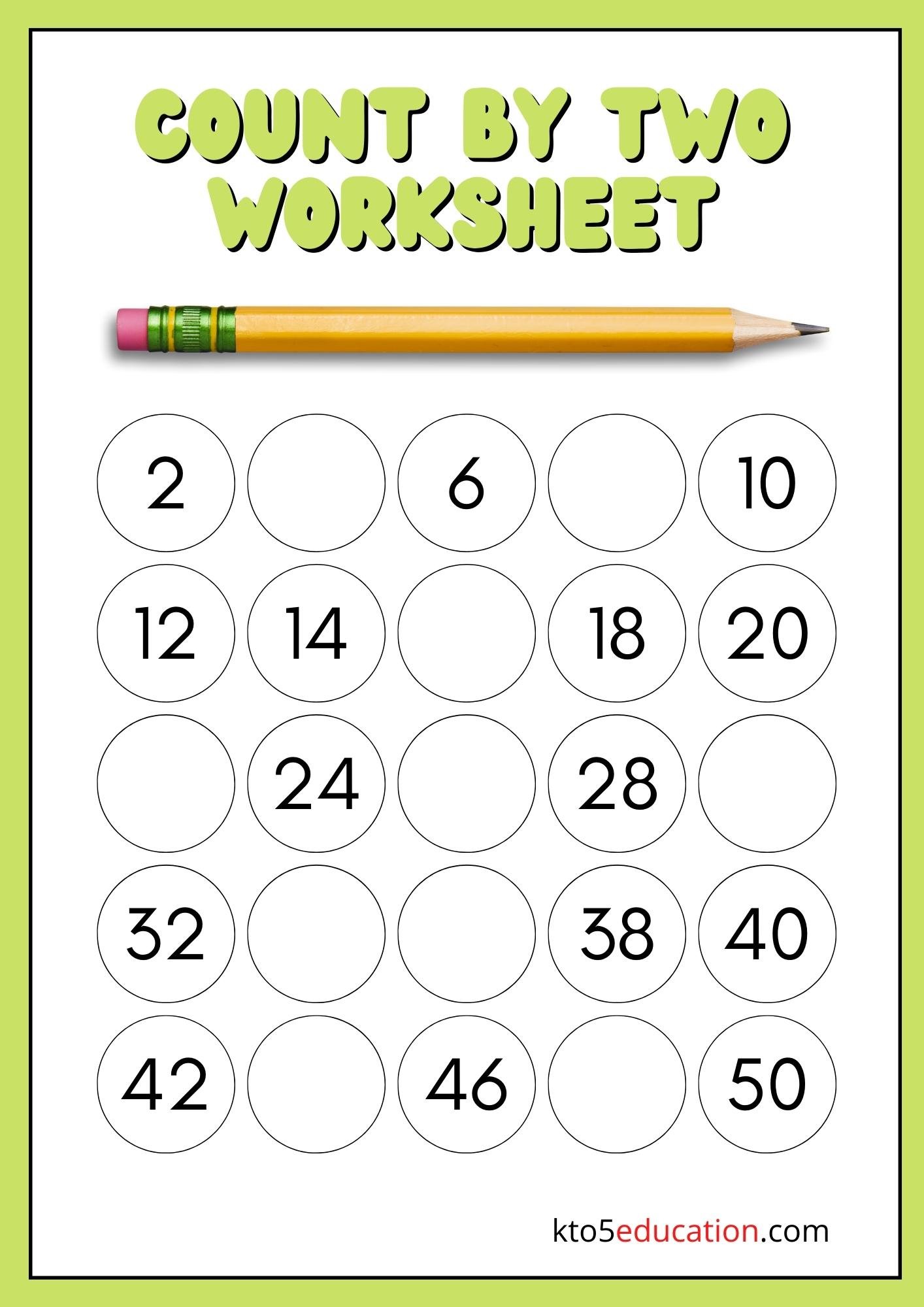Count By 2 Worksheet