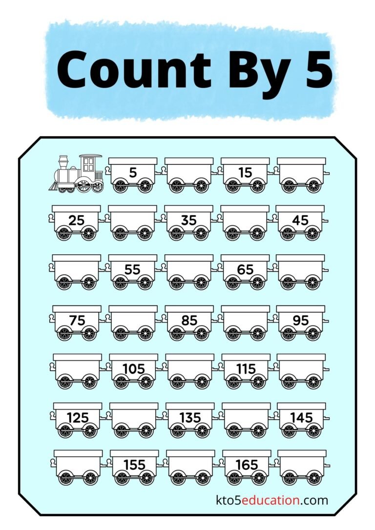 Free Count By 5 Worksheet For Kids