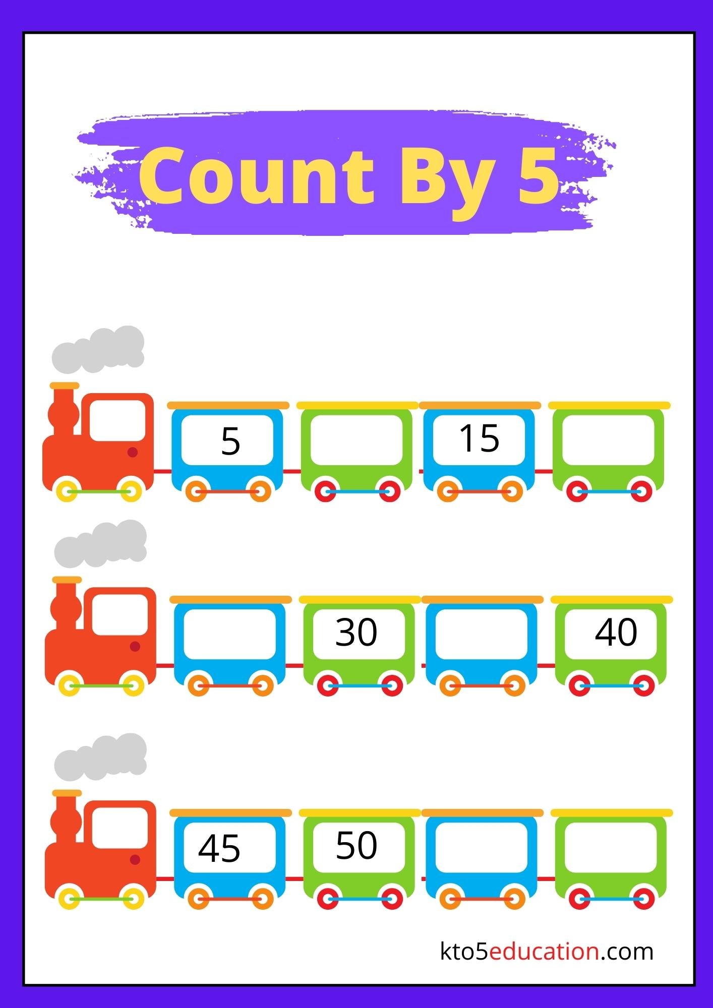 Count By Five Worksheet