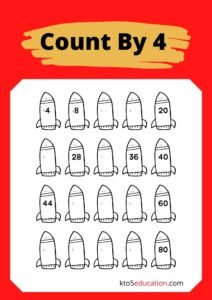 Count By Four Worksheet For First Grade