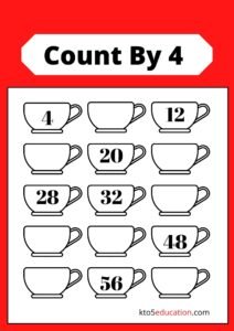 Count By Four Worksheet For Third Grade