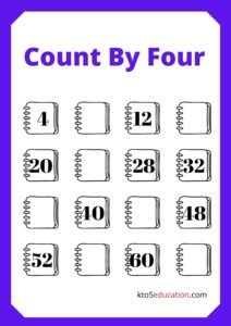 Count By Four Worksheets For Kids