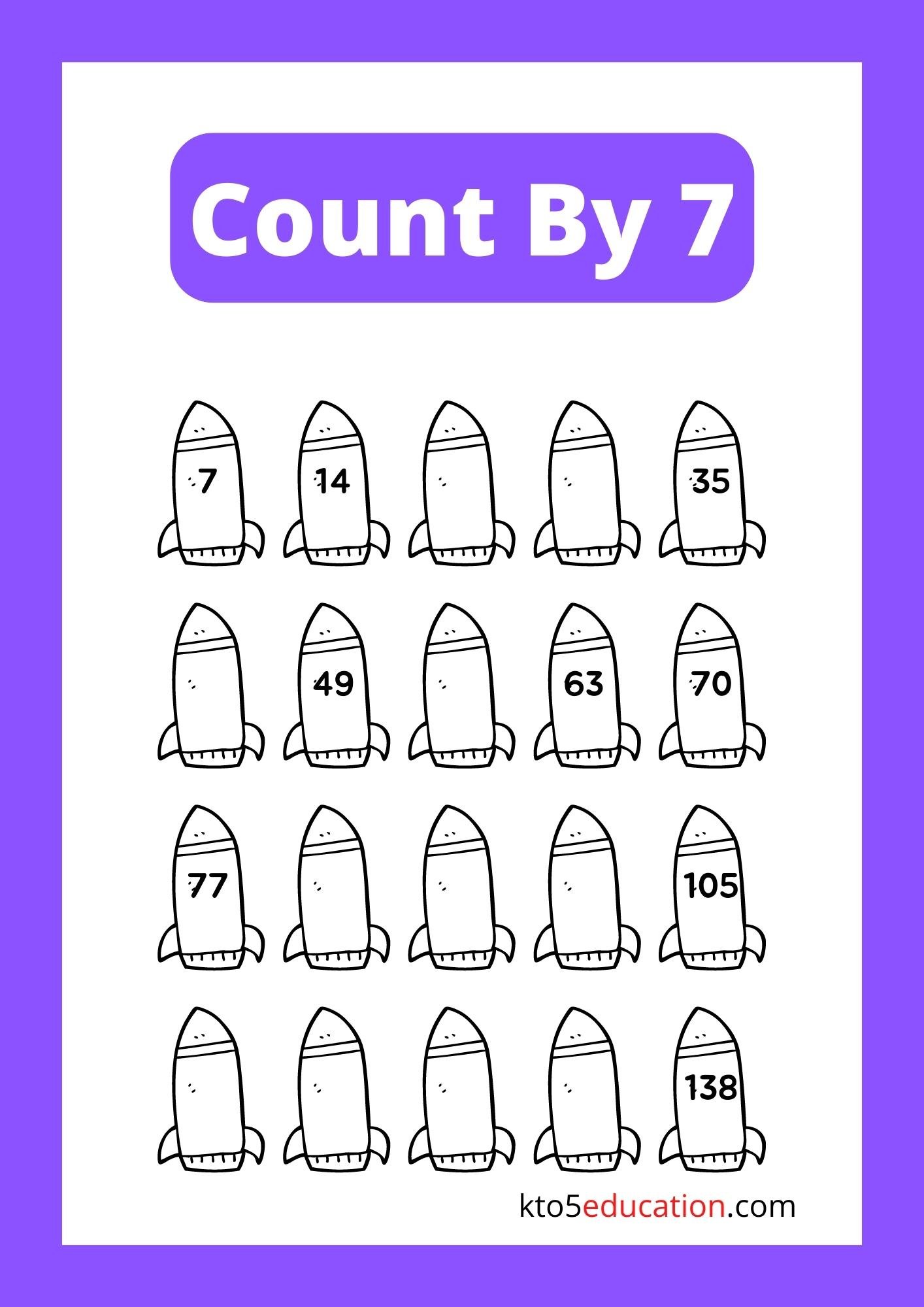 Count By Seven Worksheet For First Grade