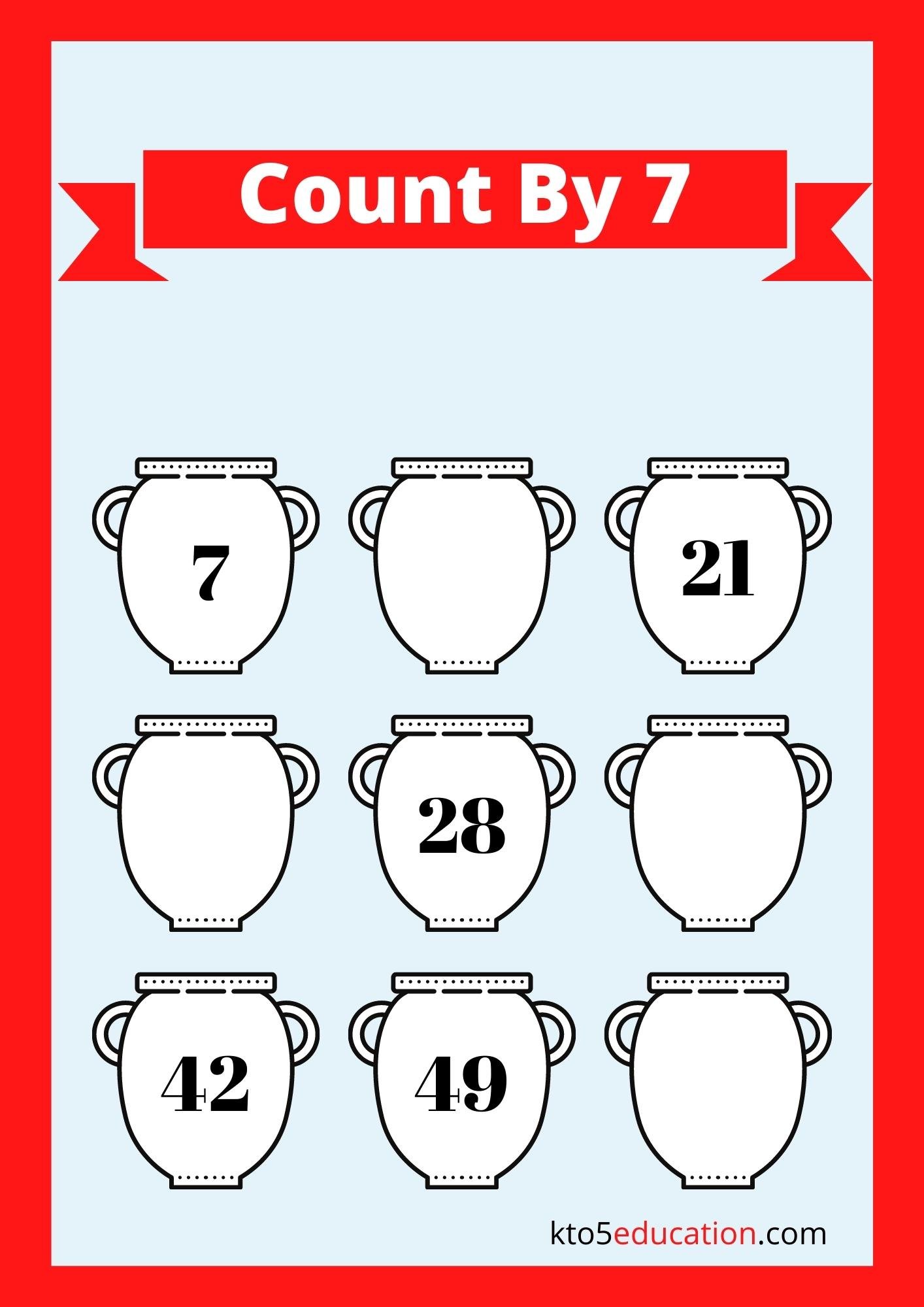 Count By Seven Worksheets For Third Grade