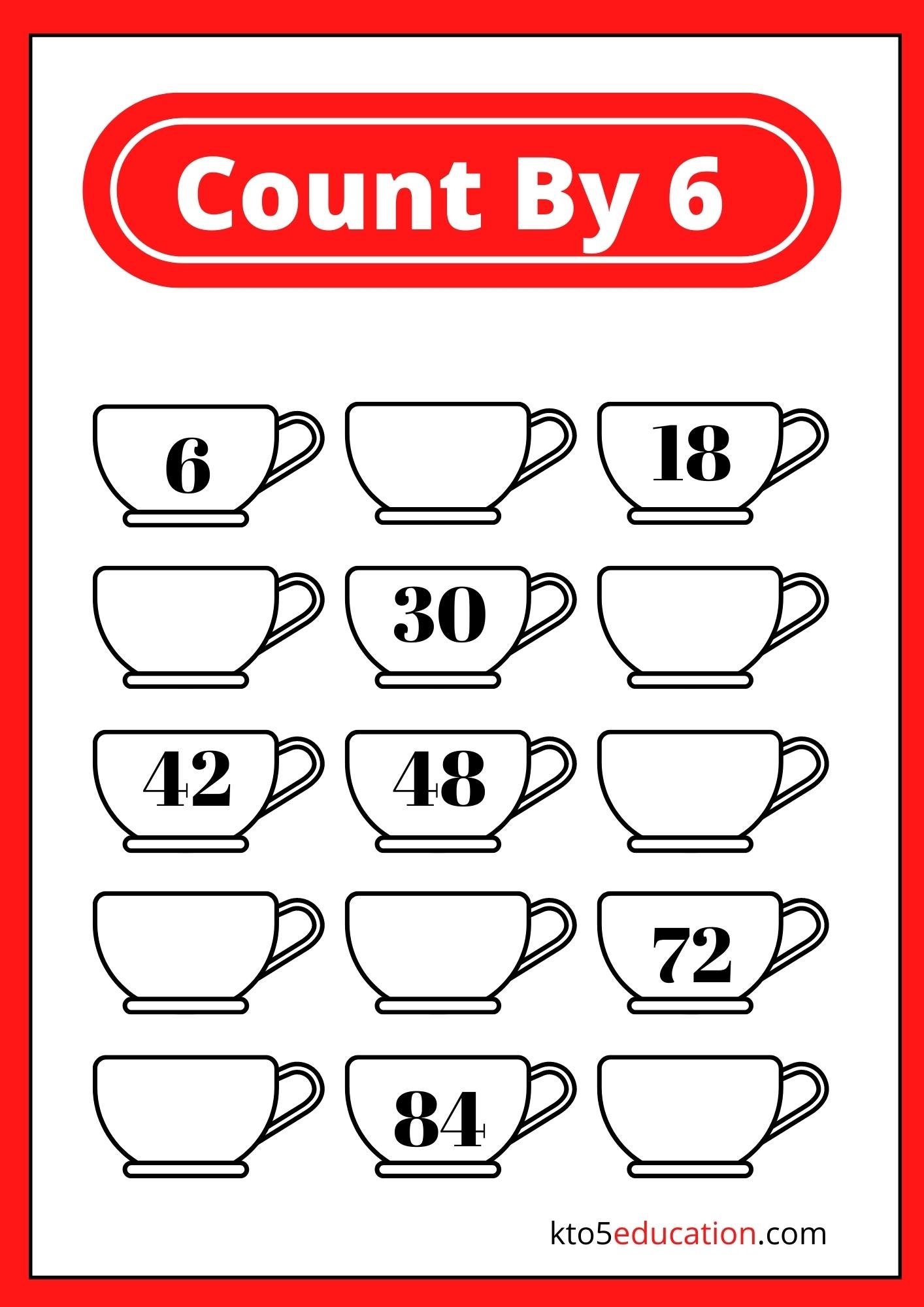 Count By Six Worksheet For Third Grade