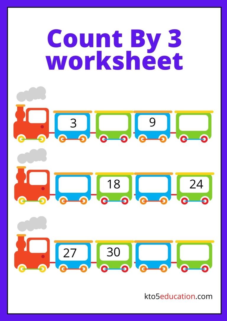 Free Count By Threes Worksheet