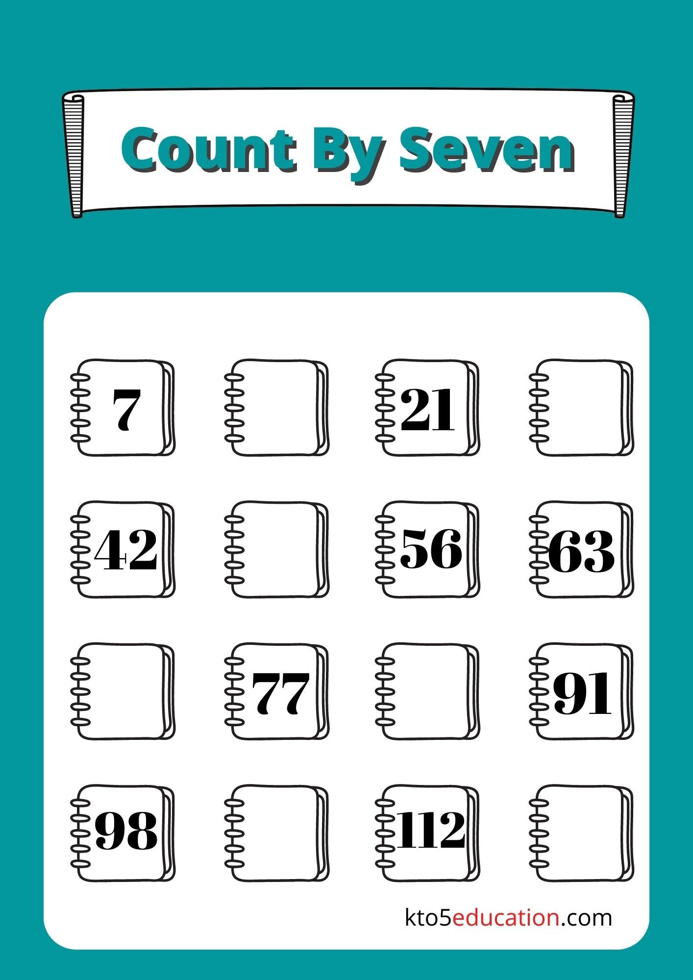 Count By seven Worksheets For Kids