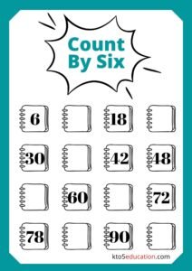 Count By six Worksheets For Kids
