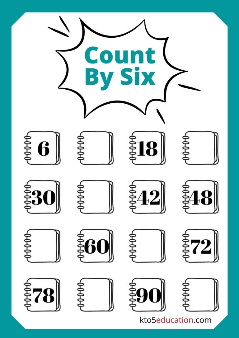 Free Count By six Worksheets For Kids