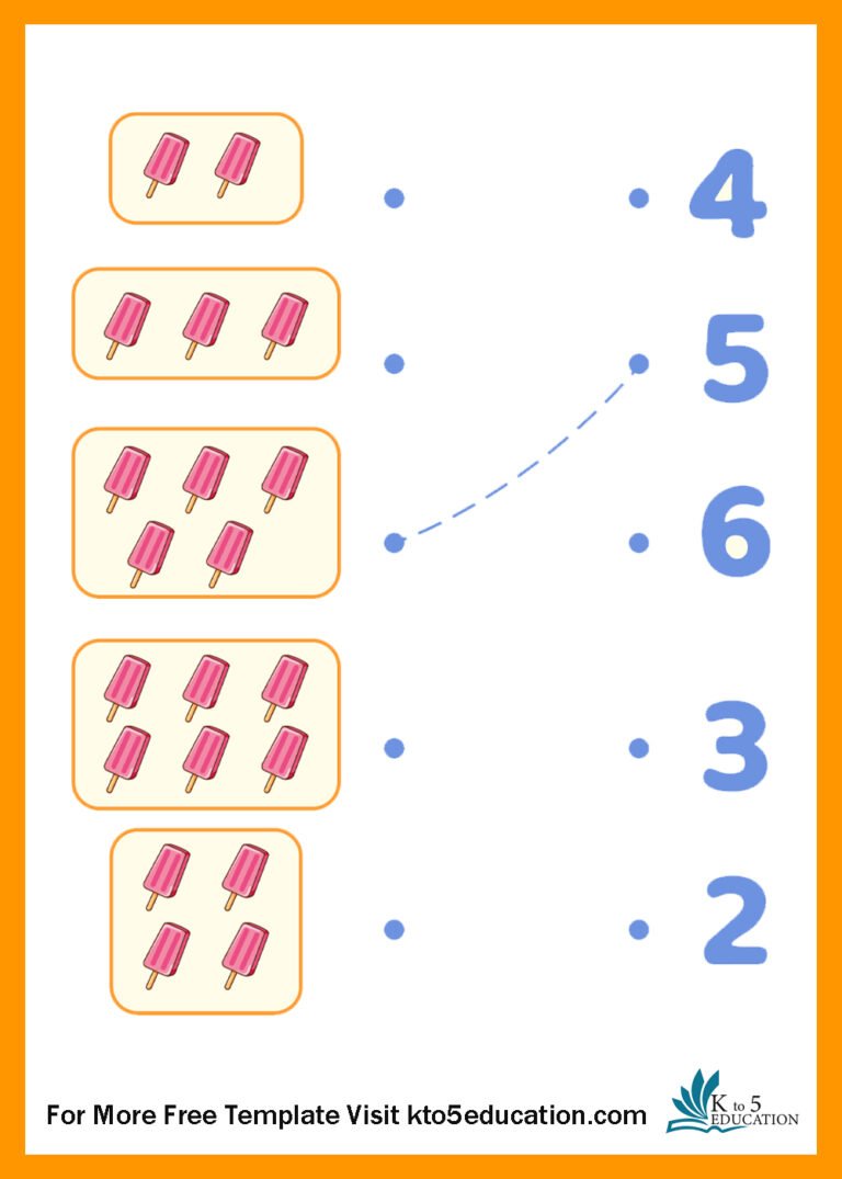 Free Count and match numbers worksheet