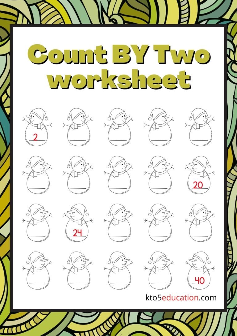 Free Count by 2 Worksheet For 1st Grade