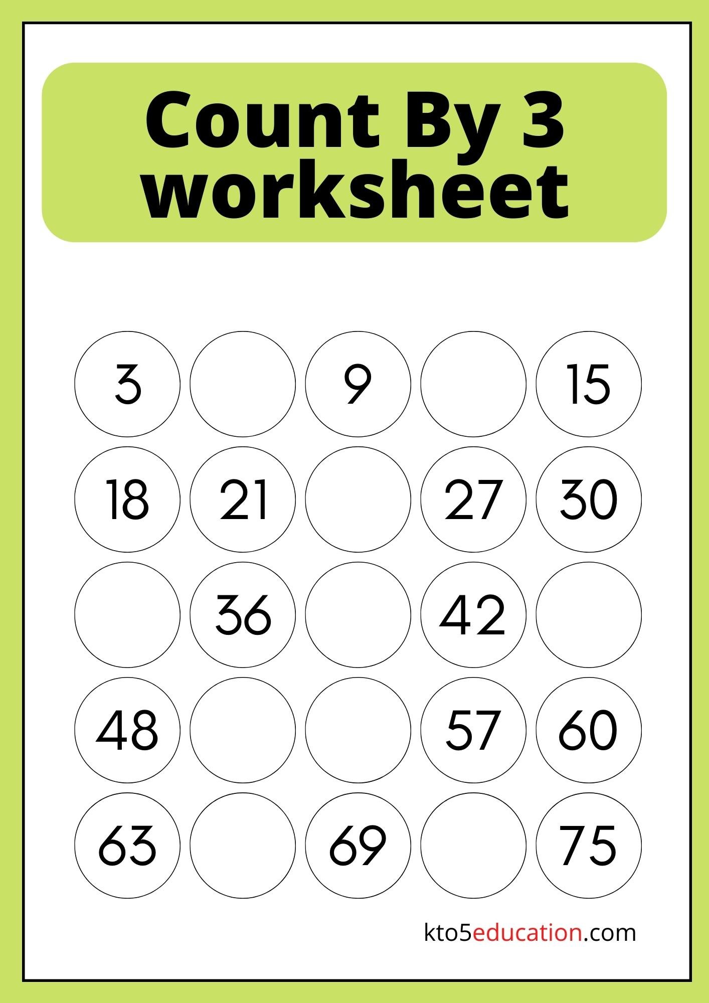 Count by 3 worksheet