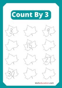 Free Count By 3 Worksheet