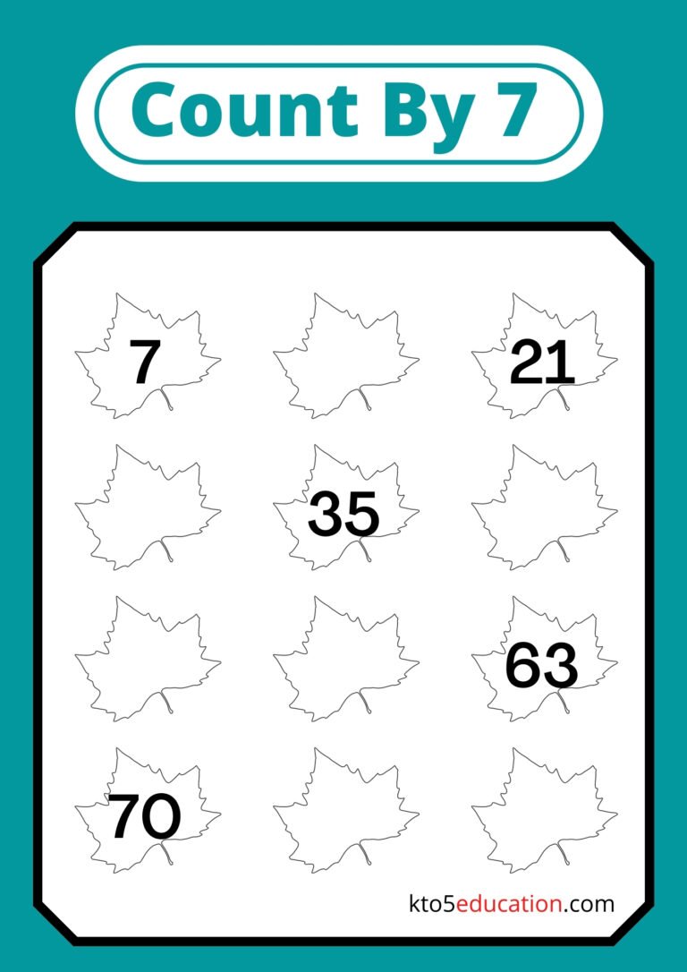 Free Count By 7 Worksheet