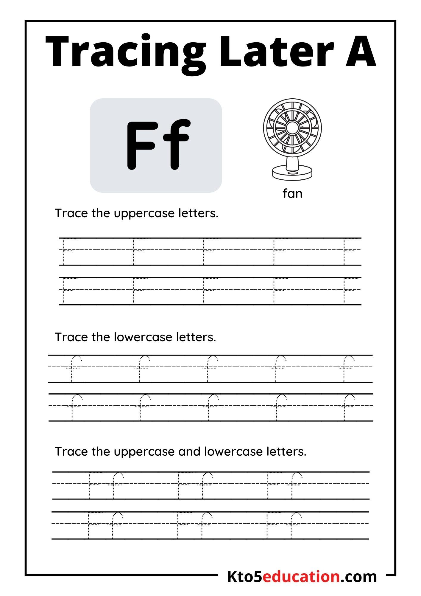 Letter F Tracing Worksheet