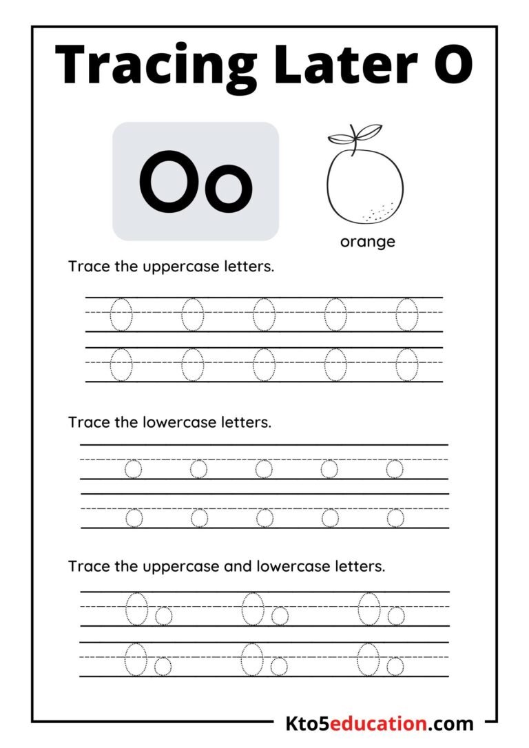 Free Printable Tracing Latter O worksheet