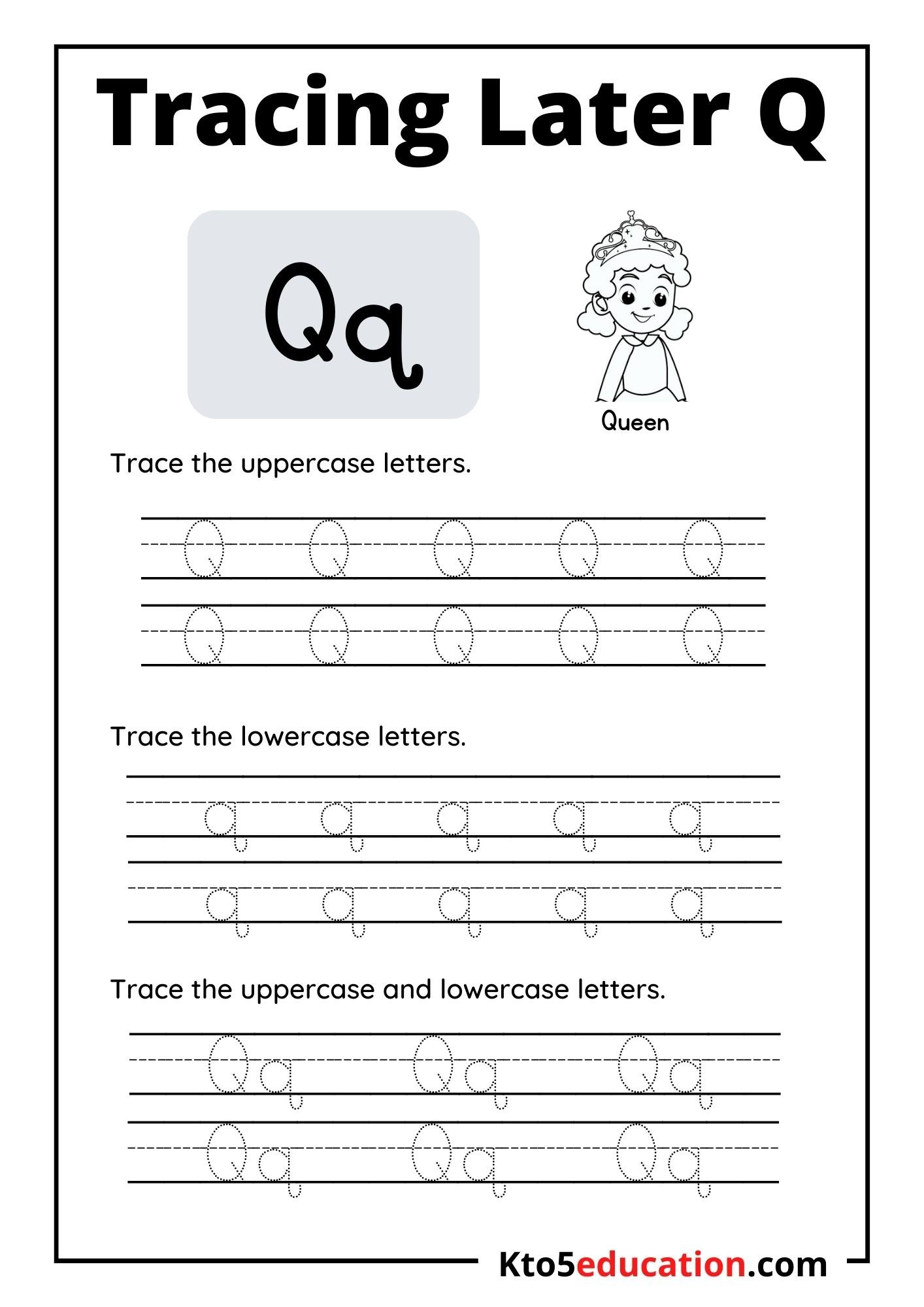 Letter Q Tracing Worksheet