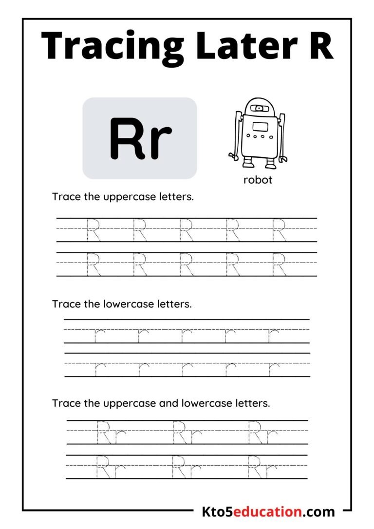 Free Printable Tracing Latter R worksheet