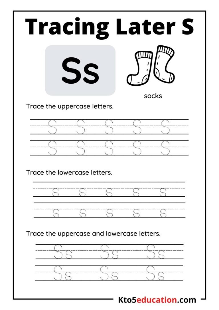 Free Printable Tracing Latter S worksheet