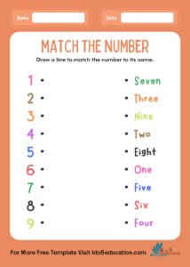 Match The Numbers Worksheet