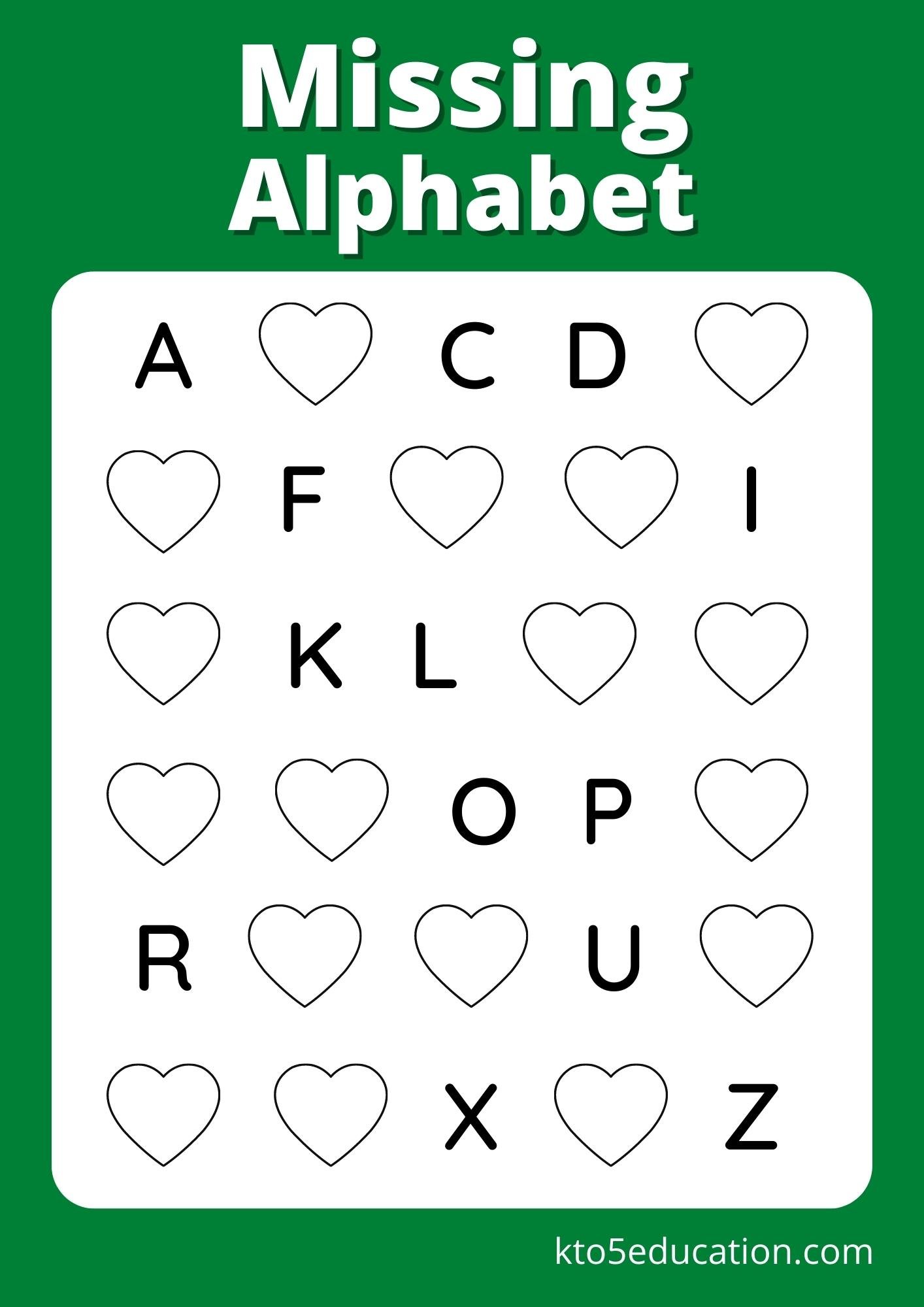 Missing Alphabet Letters Worksheet
