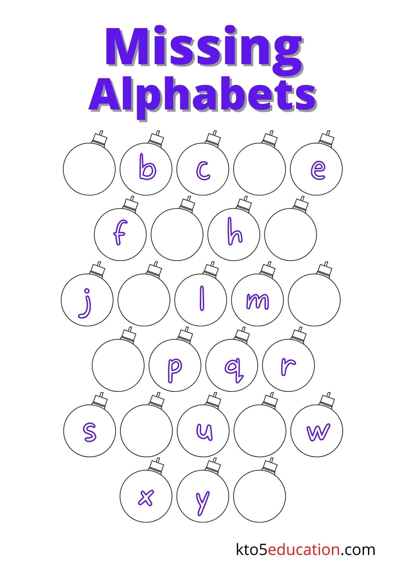 Missing Alphabet Worksheet