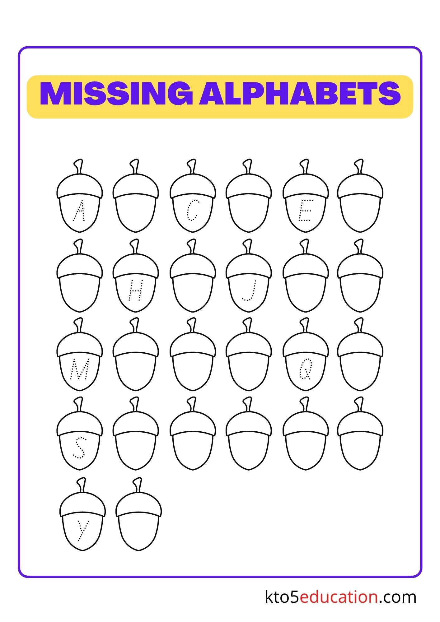 Missing Letter Alphabet Worksheet