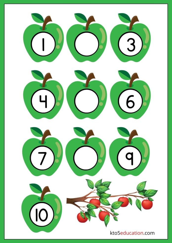Free Missing Numbers 1 to 10 Worksheet - Kto5Education