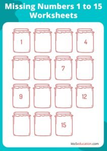 Missing Numbers 1 to 15 Worksheets