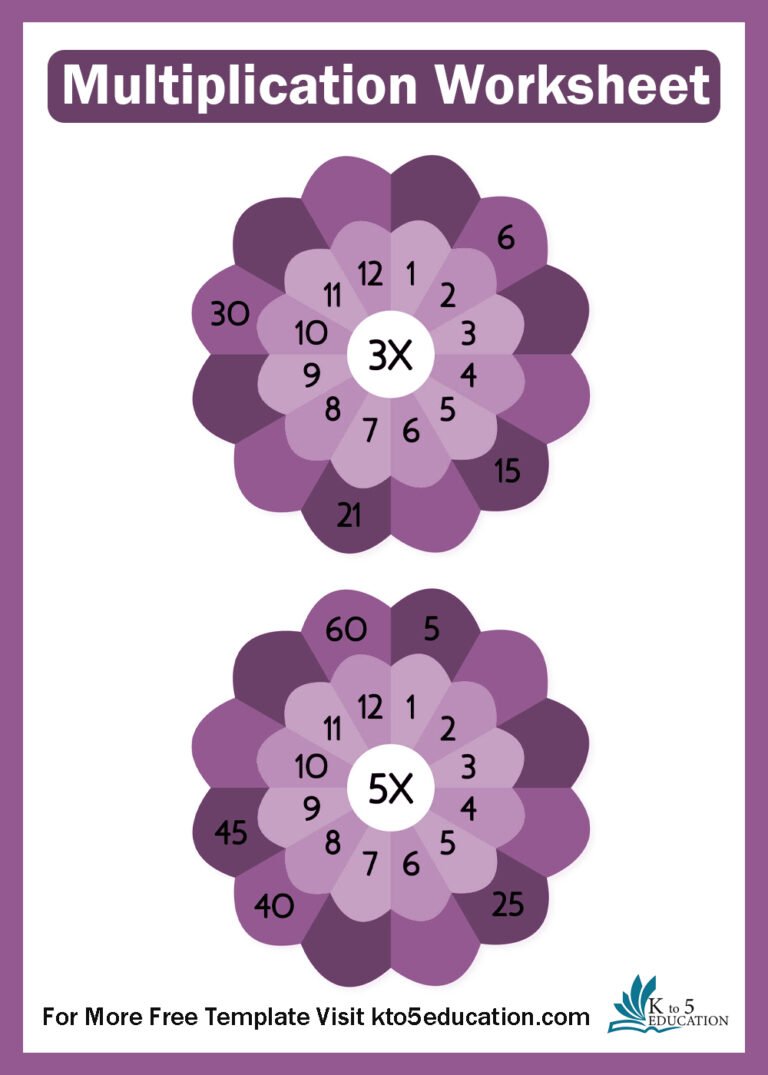 Free Multiplication worksheet