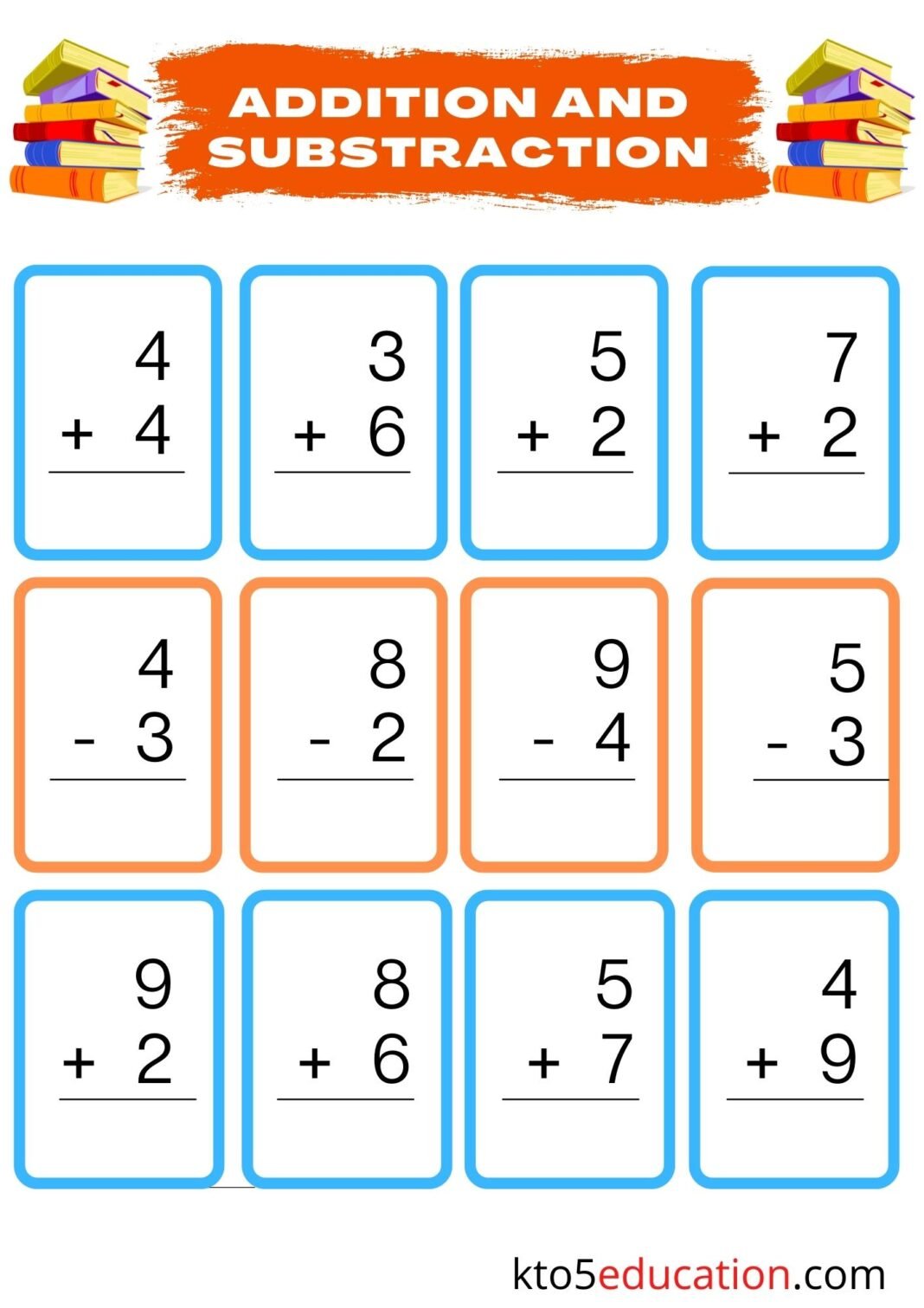 addition and subtraction worksheets education com