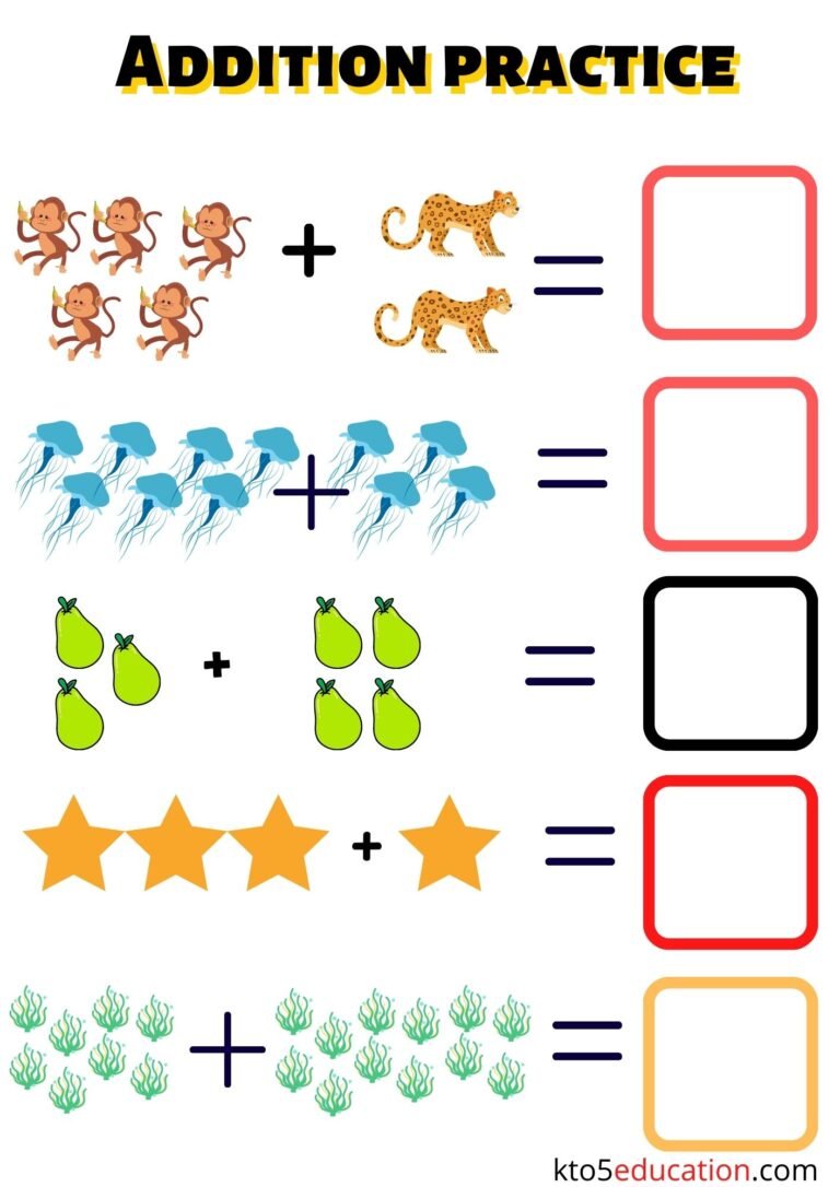 Free Practice Addition Fact Worksheet