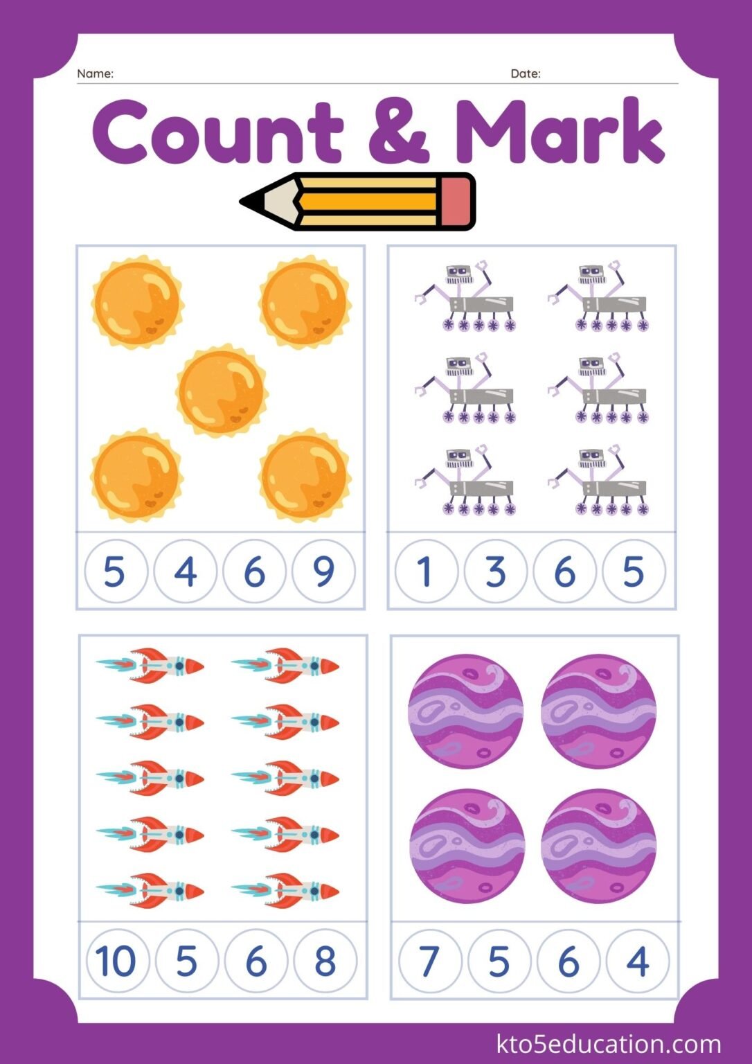 Free Practice Counting Sheets Kto5Education