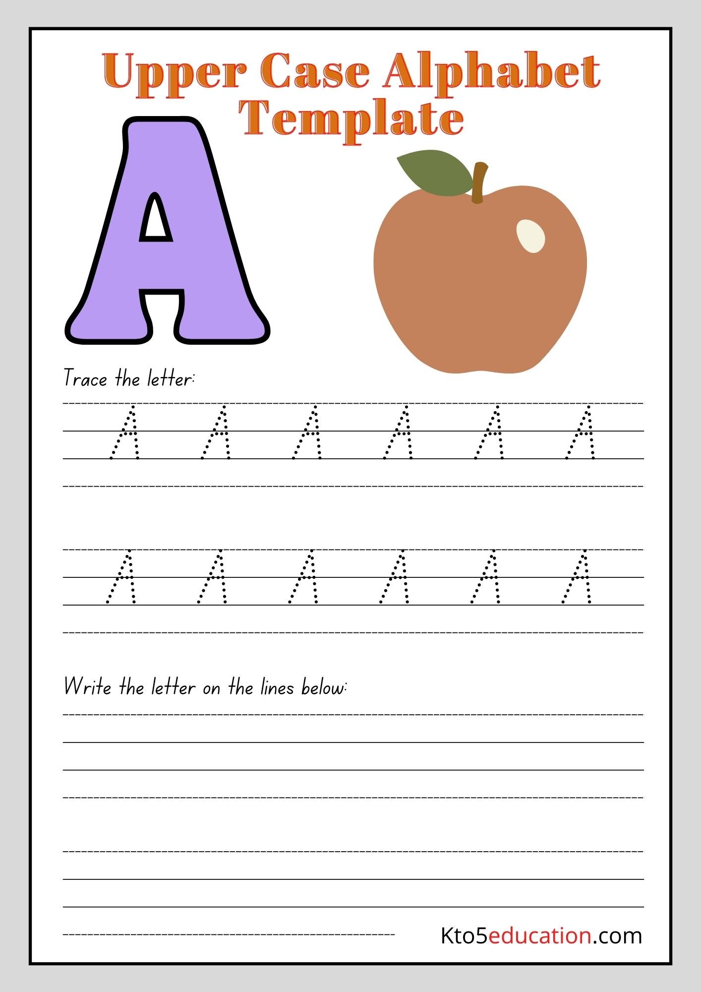 Printable Upper Case Alphabet Letter A